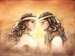 Achilles and Patroclus (Watercolour)