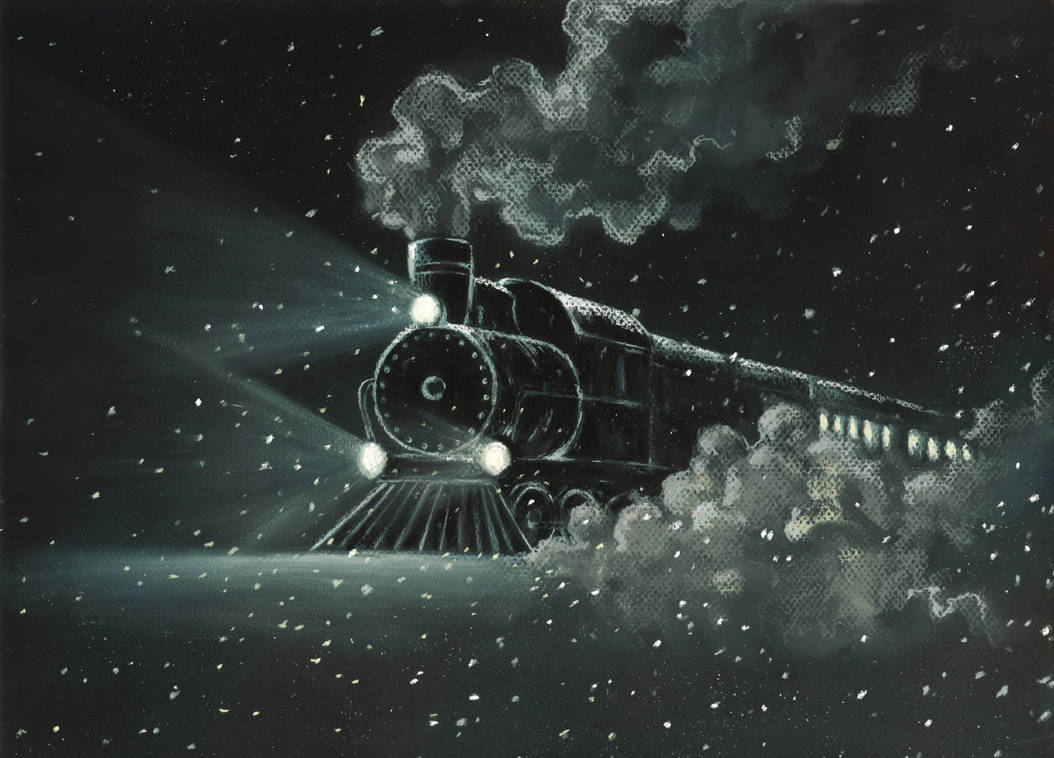 Steam locomotive at winter night by MarysMirages on DeviantArt