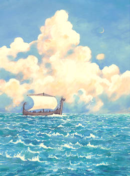 The Odyssey. Wine Dark Sea (gouache version)