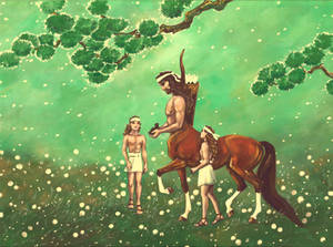 Centaur Chiron with pupils, Achilles and Patroclus