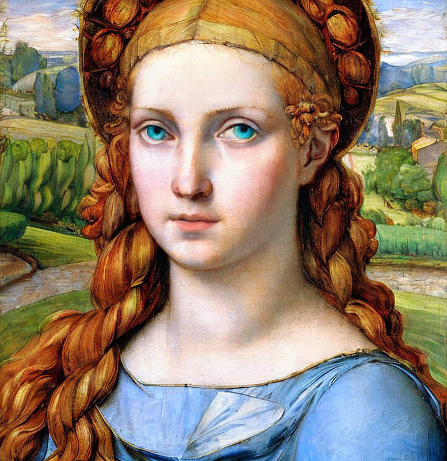 High Forehead Renaissance Girl portrait, renaissance painting 010 (AI) by zarodas on DeviantArt