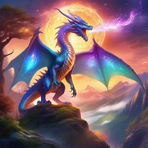 Blue Iridescent Dragon 005