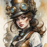 Albedobase Xl Watercolor Painting Of Steampunk Her