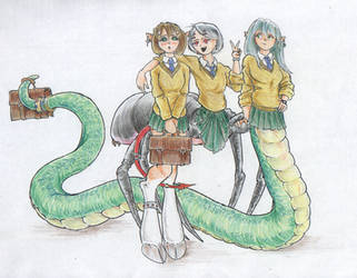 Schoolgirls I - Color01 by bluessaurus