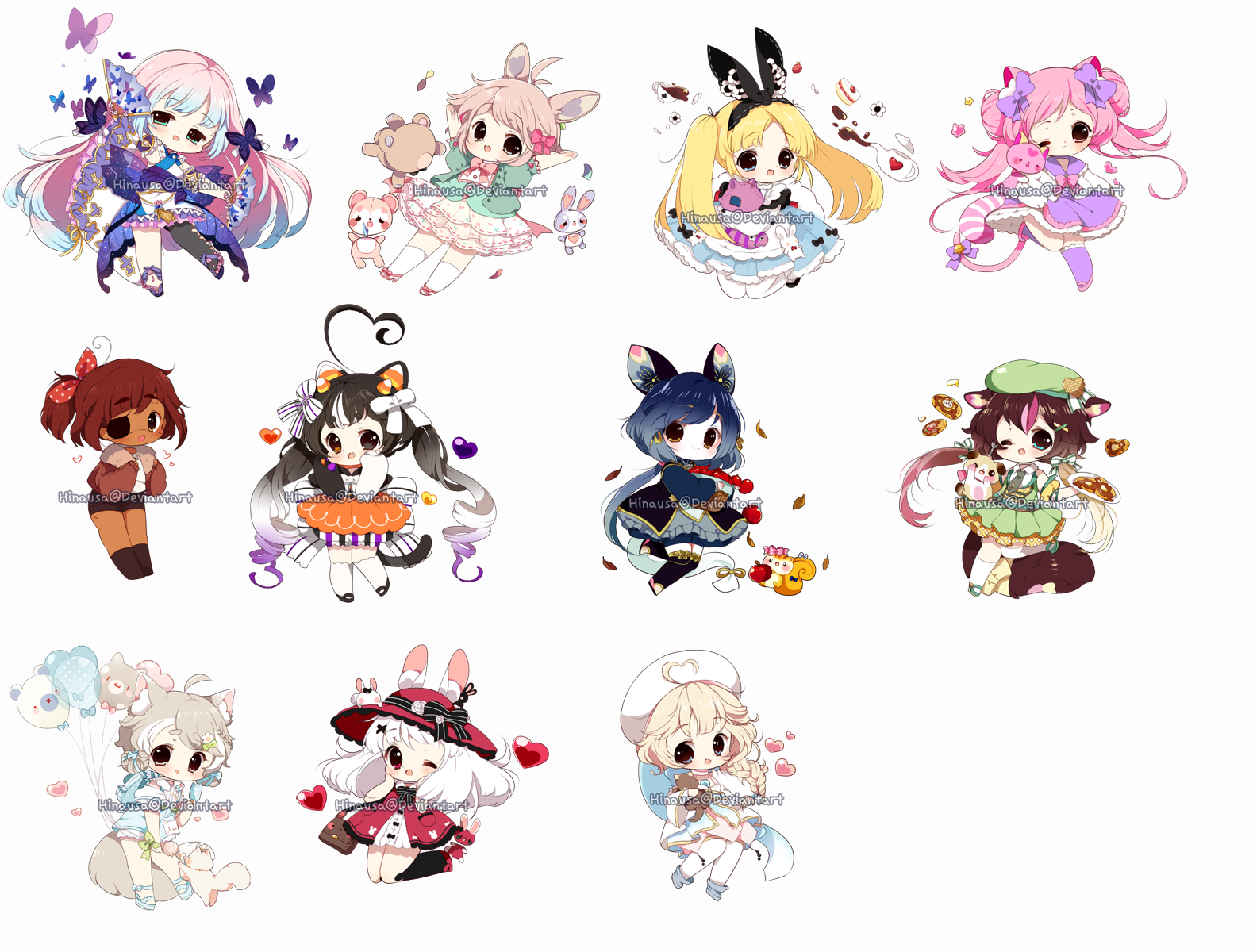 Chibi Commission::* 4 by Hinausa on DeviantArt