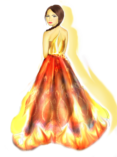 katniss flame dress I made Katnisss Fire Dress (and actually lit it on fire)