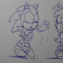 Classic Sonic and Amy doodle.