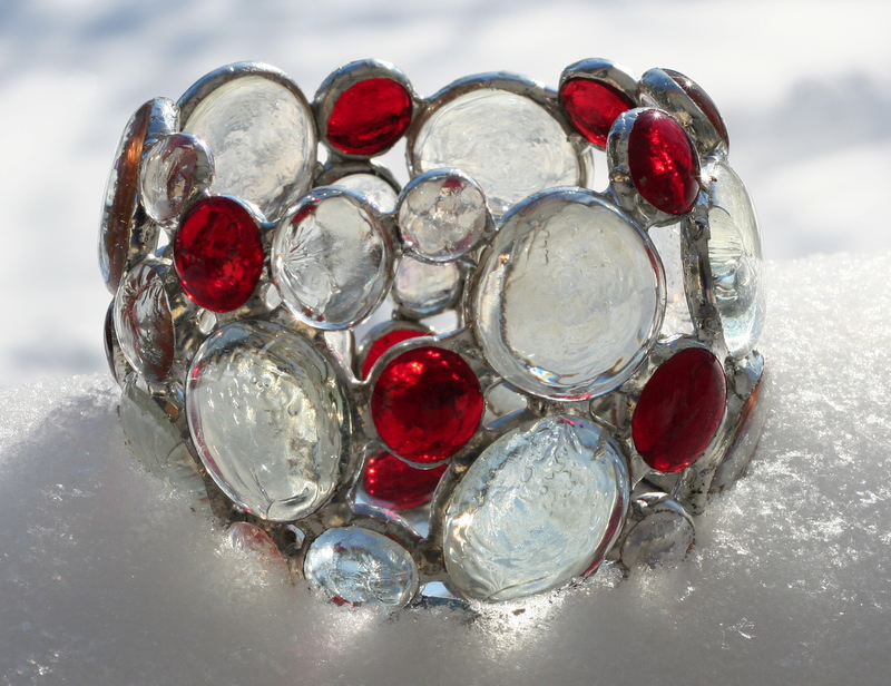 Garnet Jewel Candle Holder