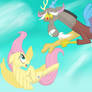 Falling Fluttershy And Discord