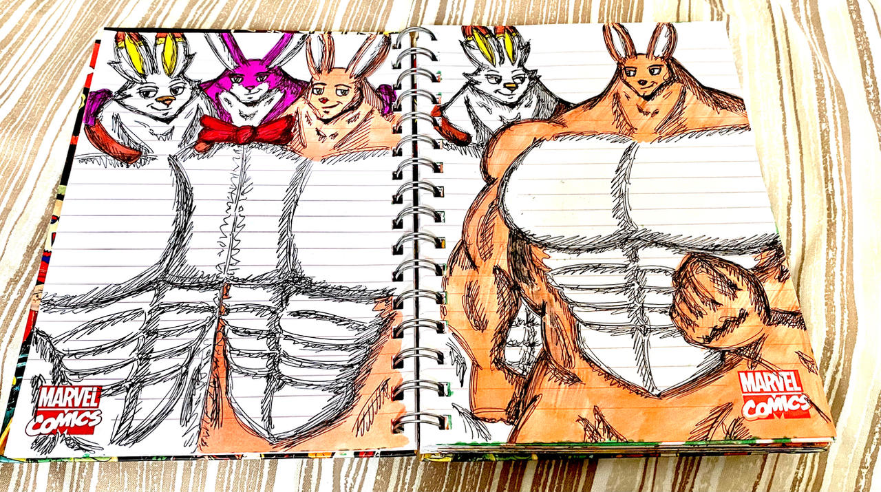 Muscly Rabbit Breds Muscle Bunny Trio Coloured by MuscleRabbit9090 on DeviantArt
