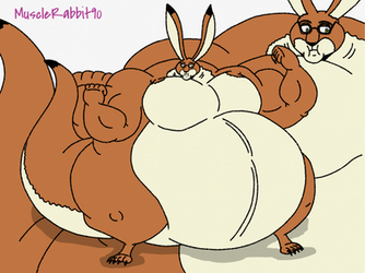 Kangaroo Fursona New Overweight Style by MuscleRabbit9090