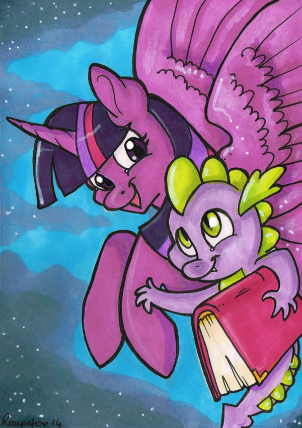 Twilight and Spike Marker Card