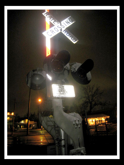 Snow covered crossing