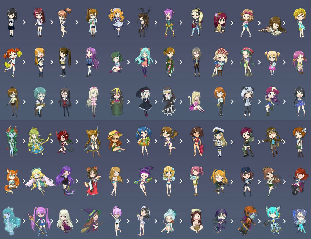 Kawaii clicker all characters by Deinibro on DeviantArt