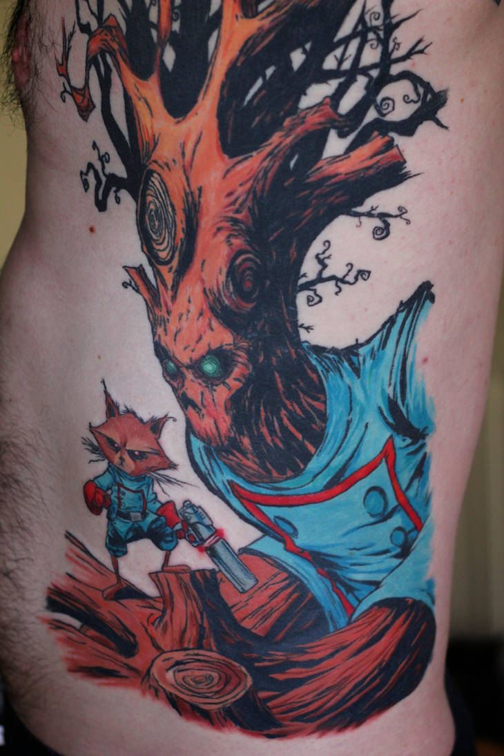 Rocket Raccoon and Groot Tattoo by turtle31b on DeviantArt