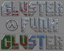 Cluster Funk Logo Design and alt. Color Schemes