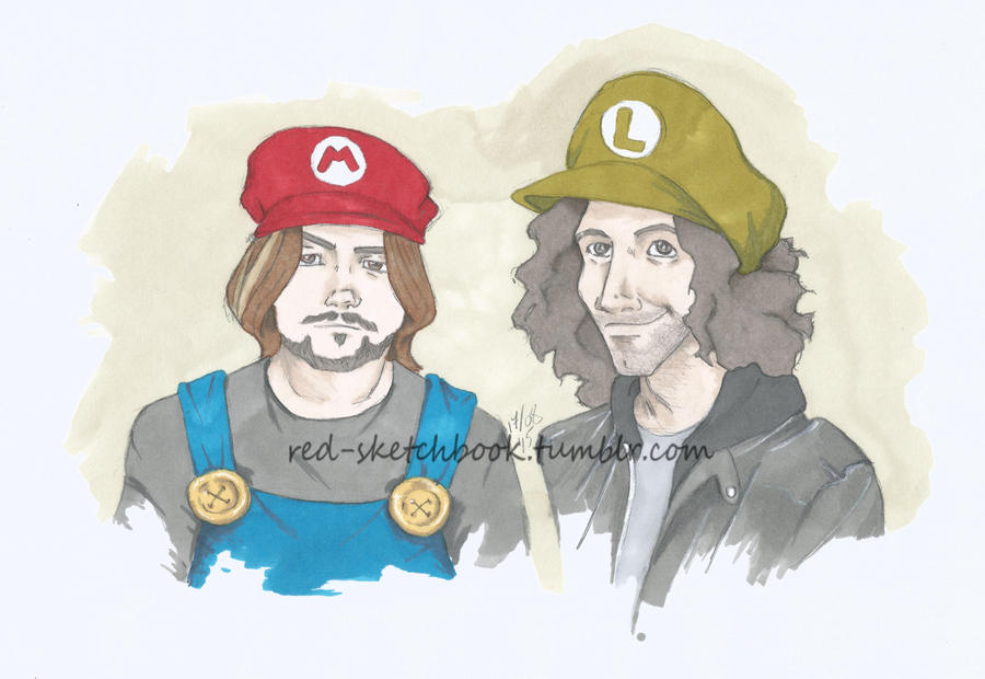 Grumpy Mario Game Grumps: Mario and Luigi by Red-sketchbook on DeviantArt