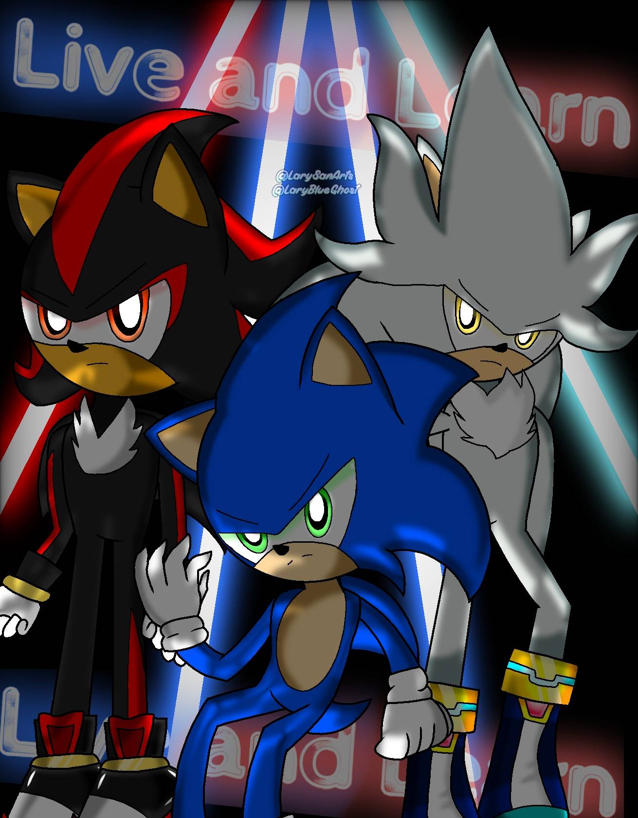 Sonic, Silver and Shadow by SoriaD on DeviantArt