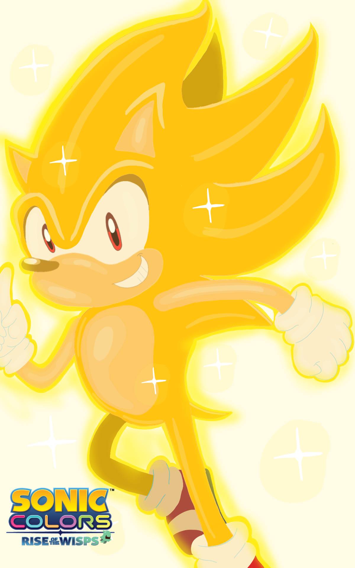 I tried drawing the sonic colors rise of the wisps artstyle what