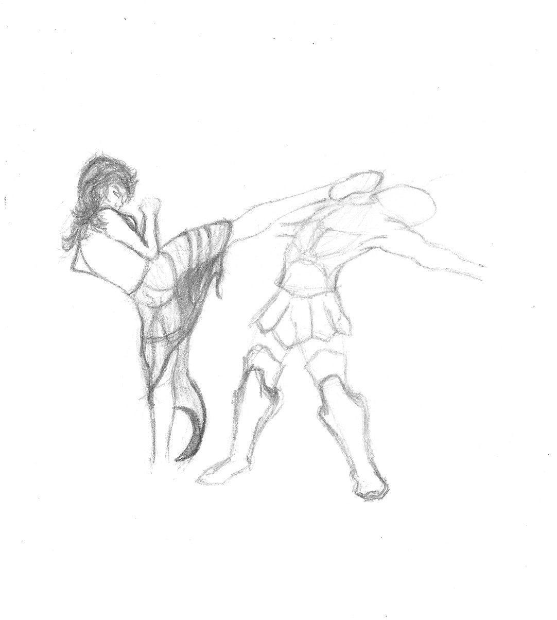 woman fighting - Sketch 11