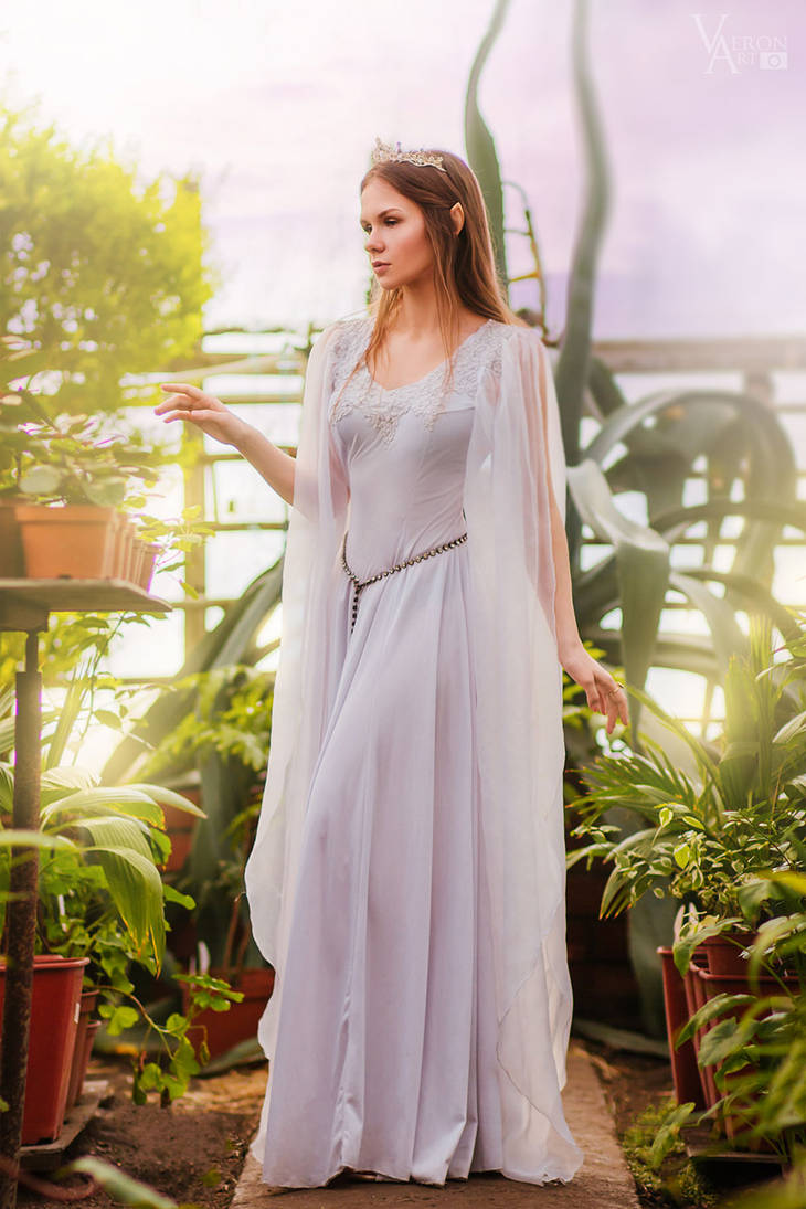 An elf in a greenhouse in a white dress. Elf girl3 by VeroNArt on ...