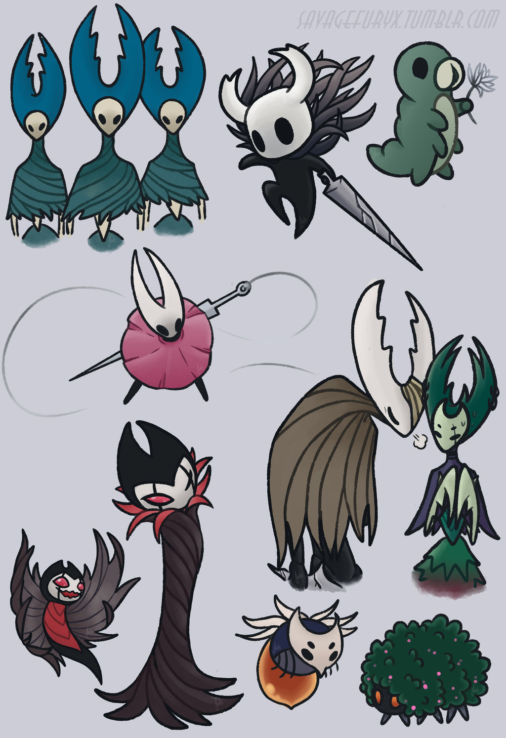 some Hollow Knight characters by savagefuryx on DeviantArt