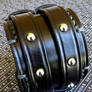 LEATHER BRACELET, LEATHER CUFF, Black