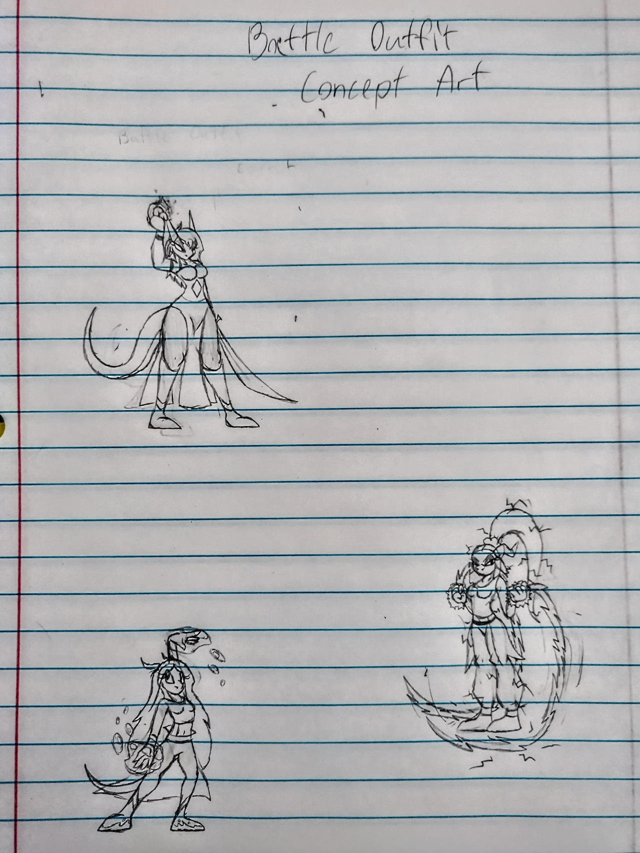 Battle Outfits Concept Art (The Girls)