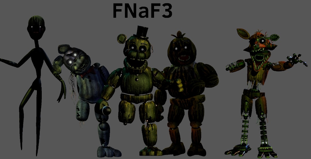 Redesigned FNAF 3 Animatronics by VantaPurple on DeviantArt