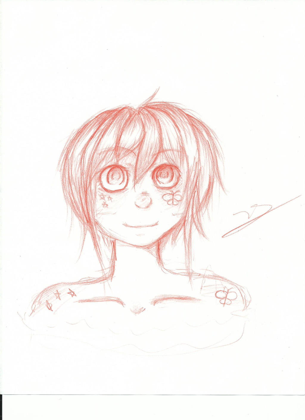 Red colored pencil sketch by RainTheWeaponMeister on DeviantArt