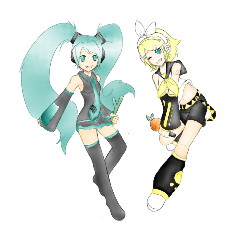Miku and Rin by AlligatorNinja15 on DeviantArt