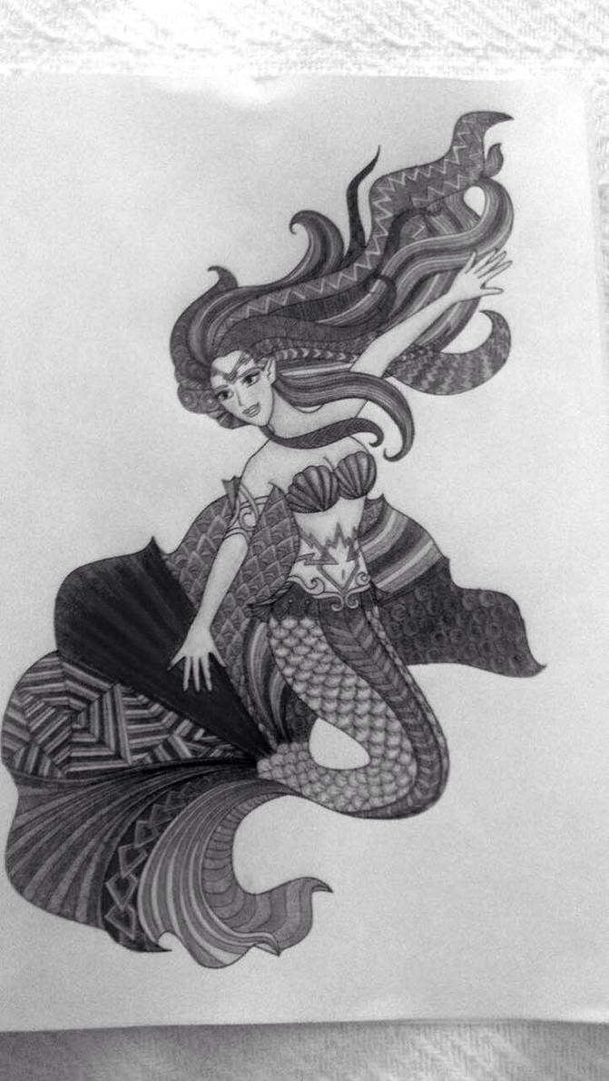 Mermaid Black And White By JennaBunnies On DeviantArt mermaid-black-and-white-by-jennabunnies-on-deviantart