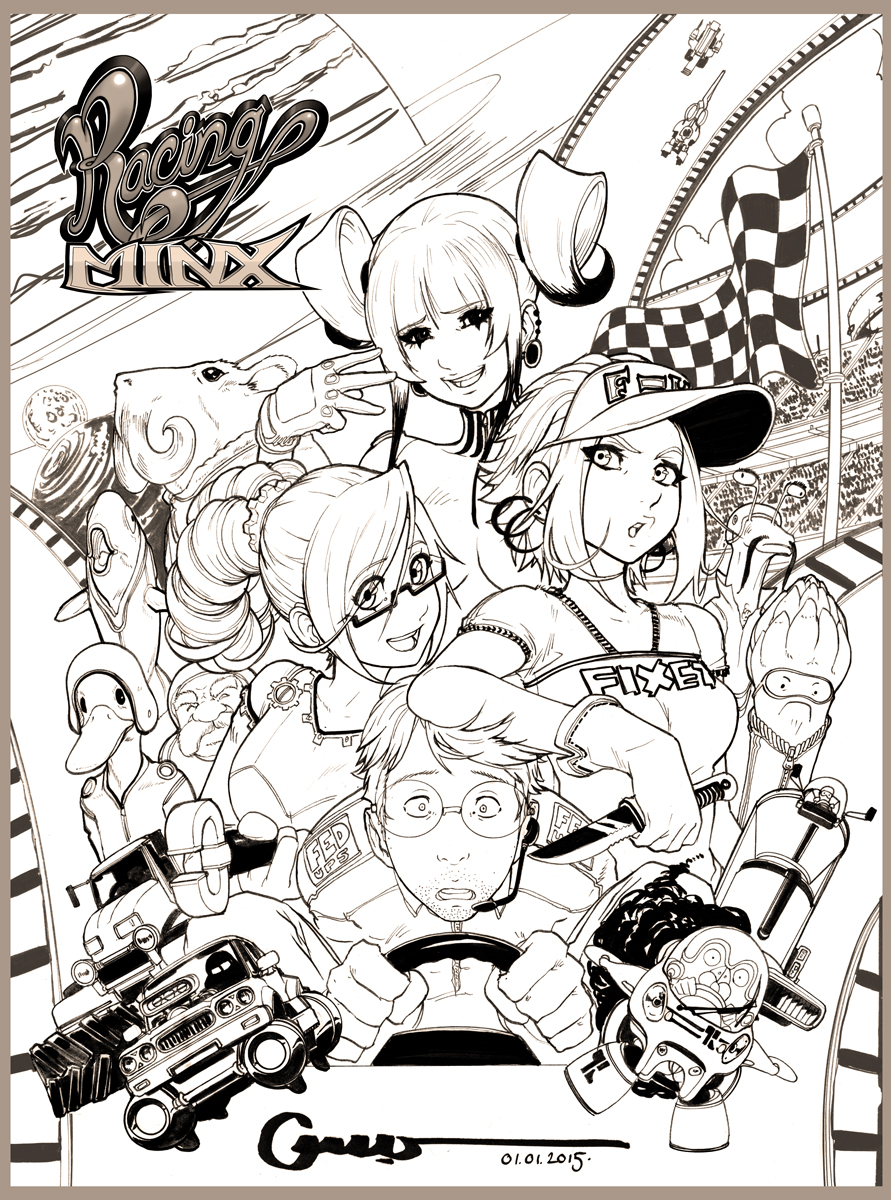 Racing Minx Line art