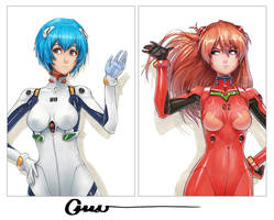 Rei and Asuka photo shoot