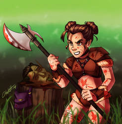 DnD Berserker/Barbarian Halfling by Otakatt
