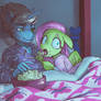 ropetrick and Fluttershy watching movies alt1