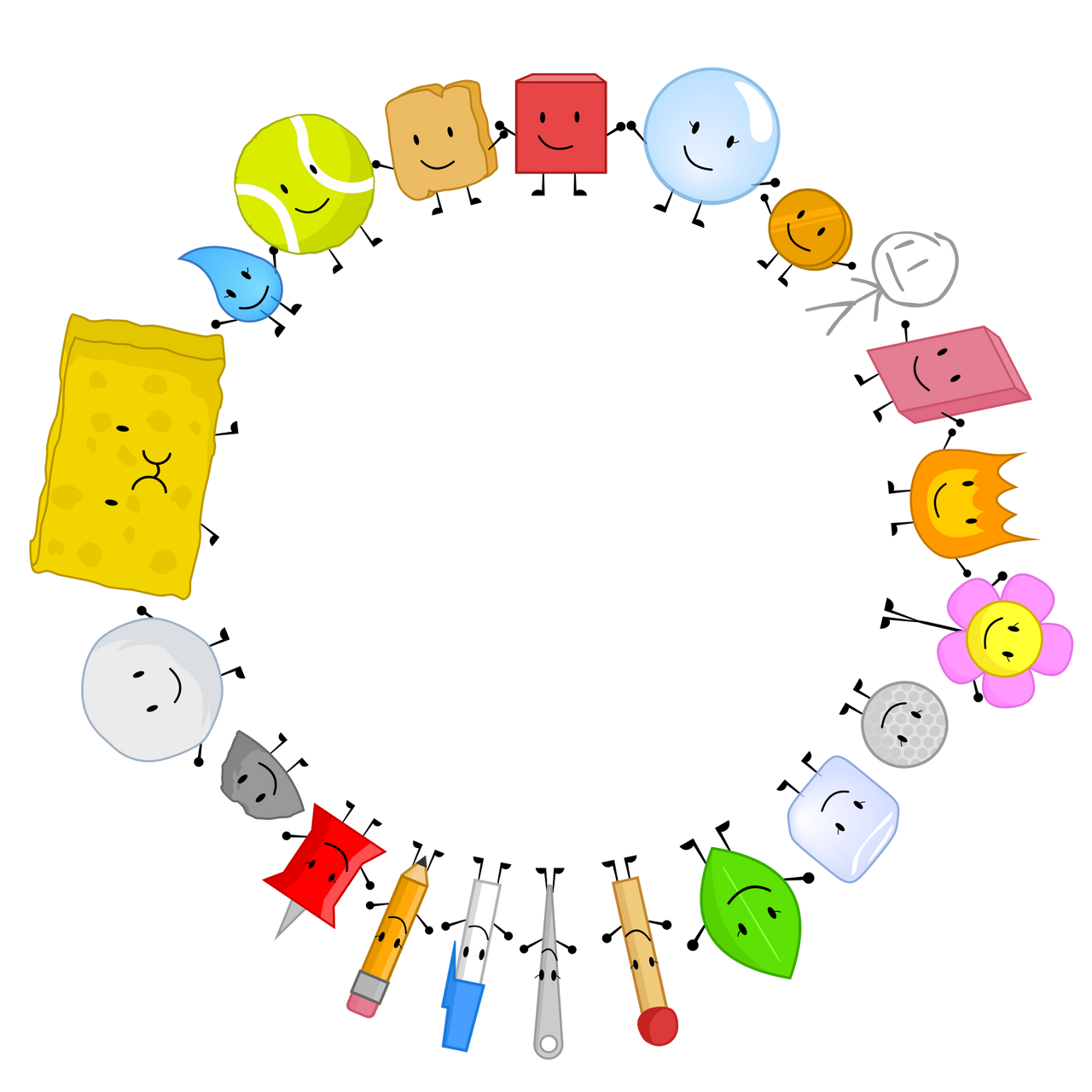 New BFDI Anniversary Wheels With David by Marcbojoison on DeviantArt