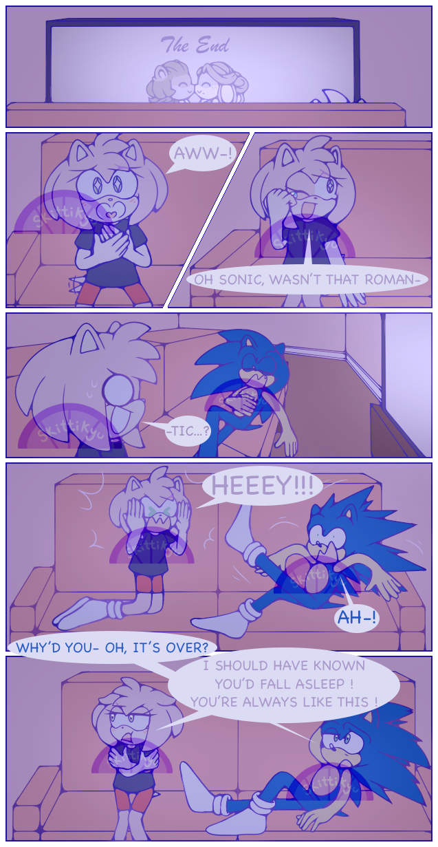 Sonamy/Silvaze Week 2021! — shiliria: Sonamy week day 4 - Movie Night Amy