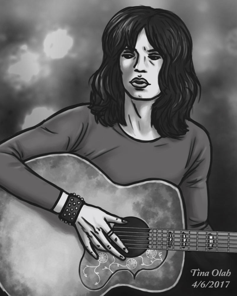 Mick Jagger with a Guitar