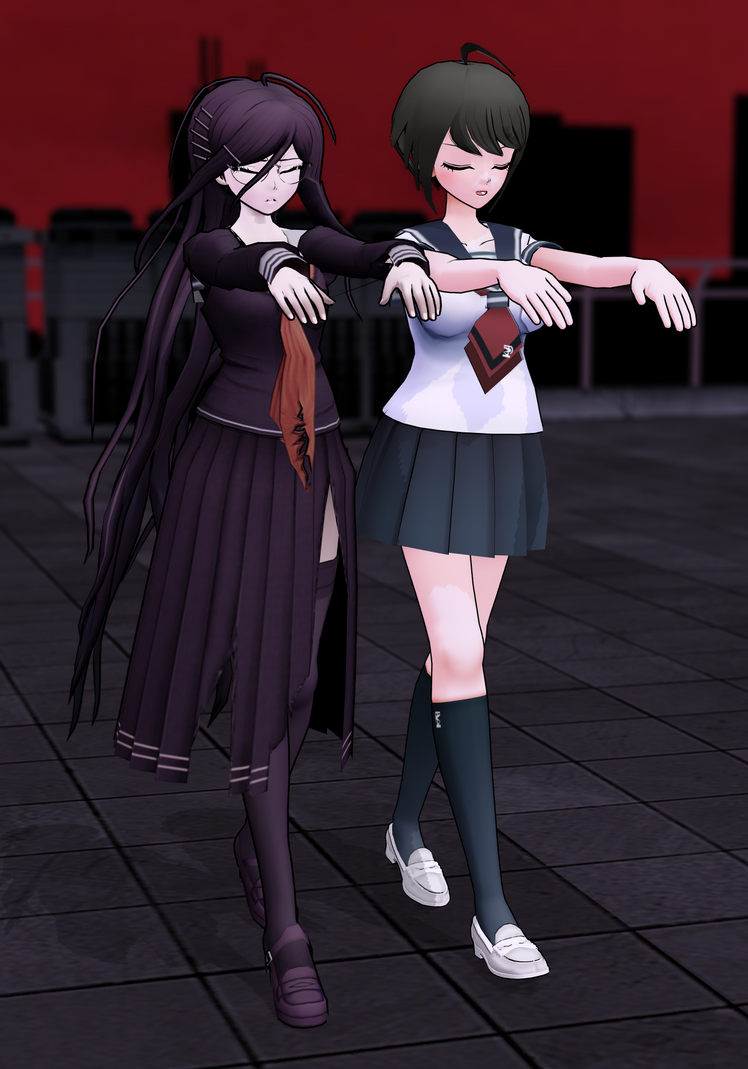 Komaru and Toko sleepwalking by EmyKitty55 on DeviantArt