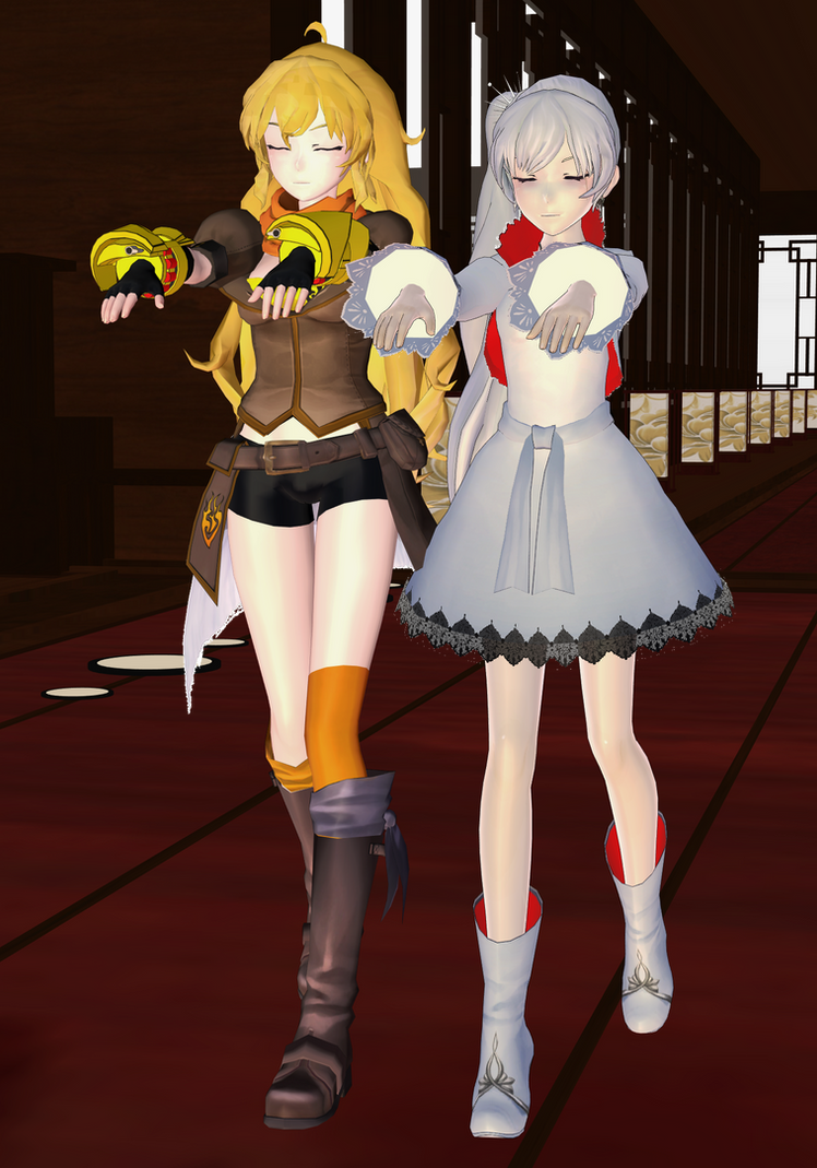 Weiss and Yang sleepwalking by EmyKitty55 on DeviantArt