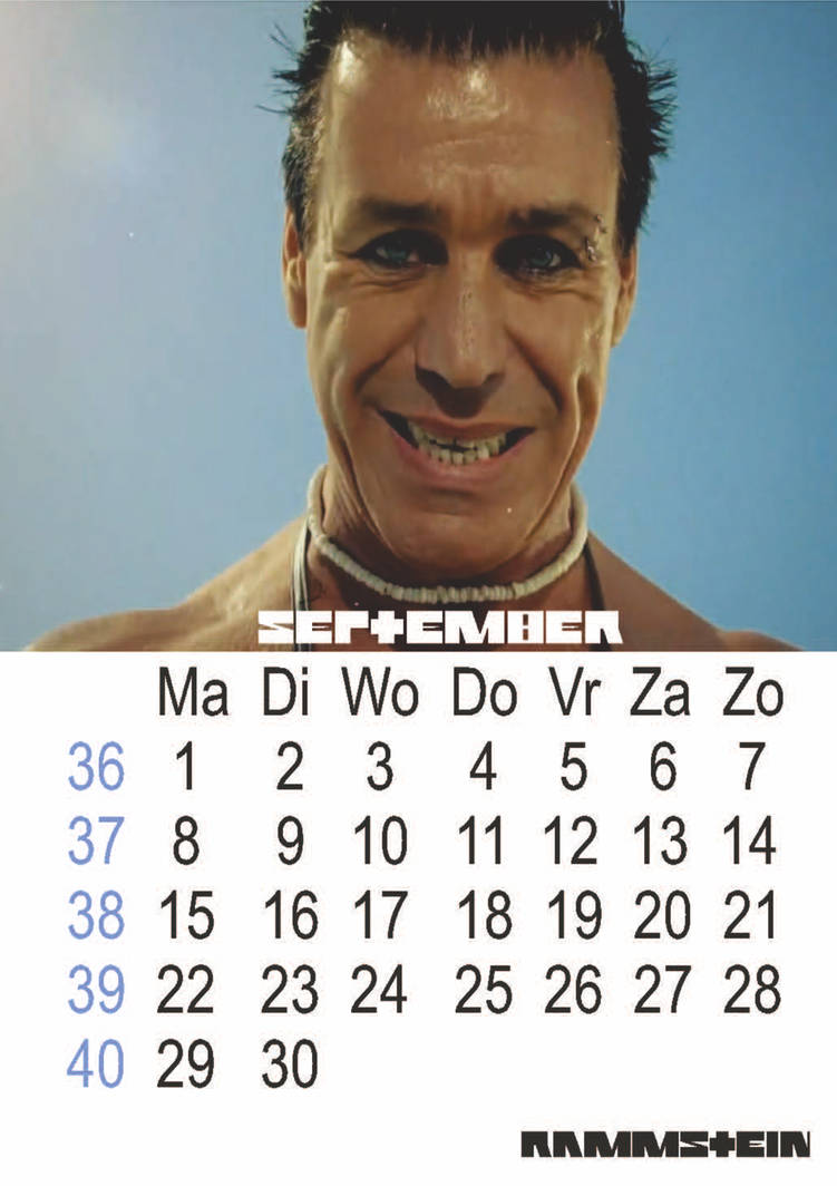 september of till lindemann calendar by premium-eagle on DeviantArt
