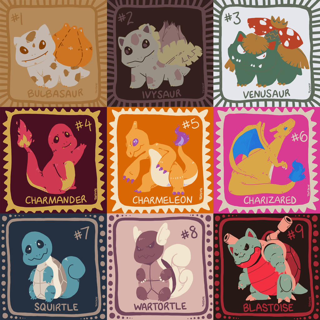 Pokemon Color Palette Challenge 1-9 by TinySkye on DeviantArt