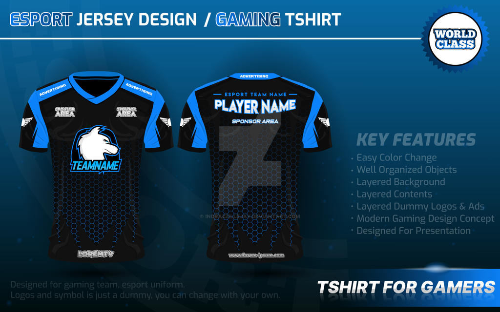 Black and blue layout e-sport t-shirt design Vector Image