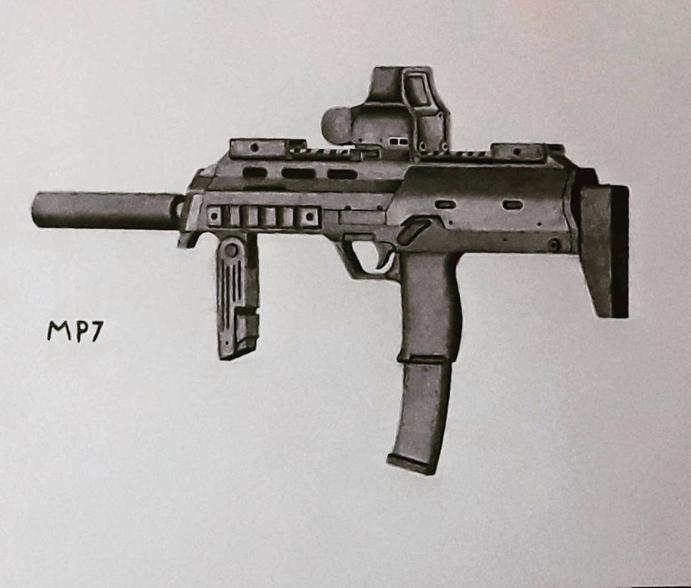 Usmc R7 Drawing submachinegun drawing MP7 by tiktikCLASHart96 on DeviantArt