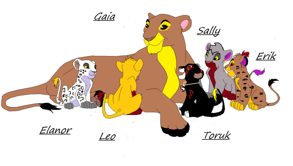 Lioness and her grandchildren