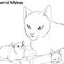 Free Cat and Kittens lineart