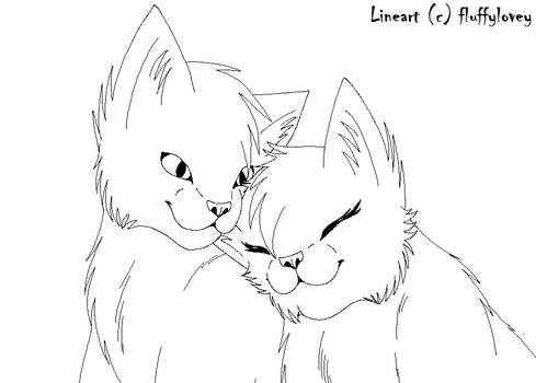 Free Cat Couple Lineart