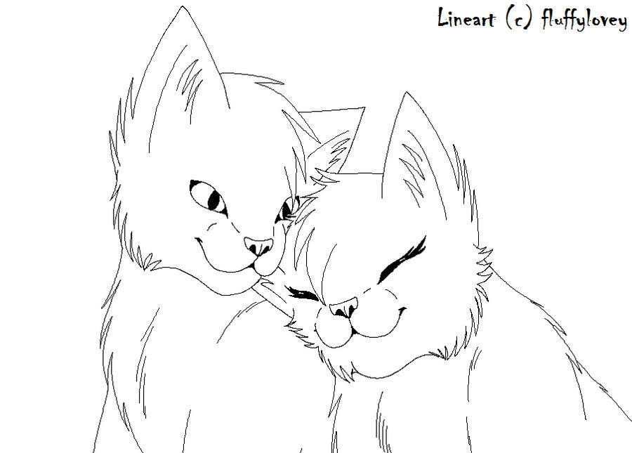 Free Cat Couple Lineart