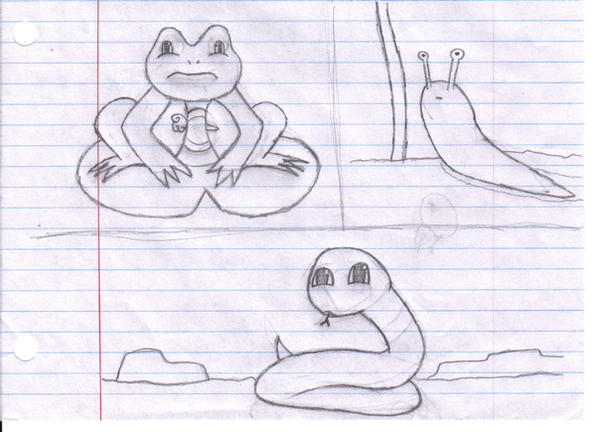 The Frog, The Snake, The Slug by ShadowFox710 on DeviantArt